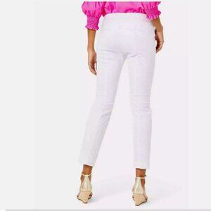 Lilly Pulitzer Kelly Textured Ankle Length Skinny Pants Resort White